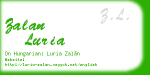 zalan luria business card